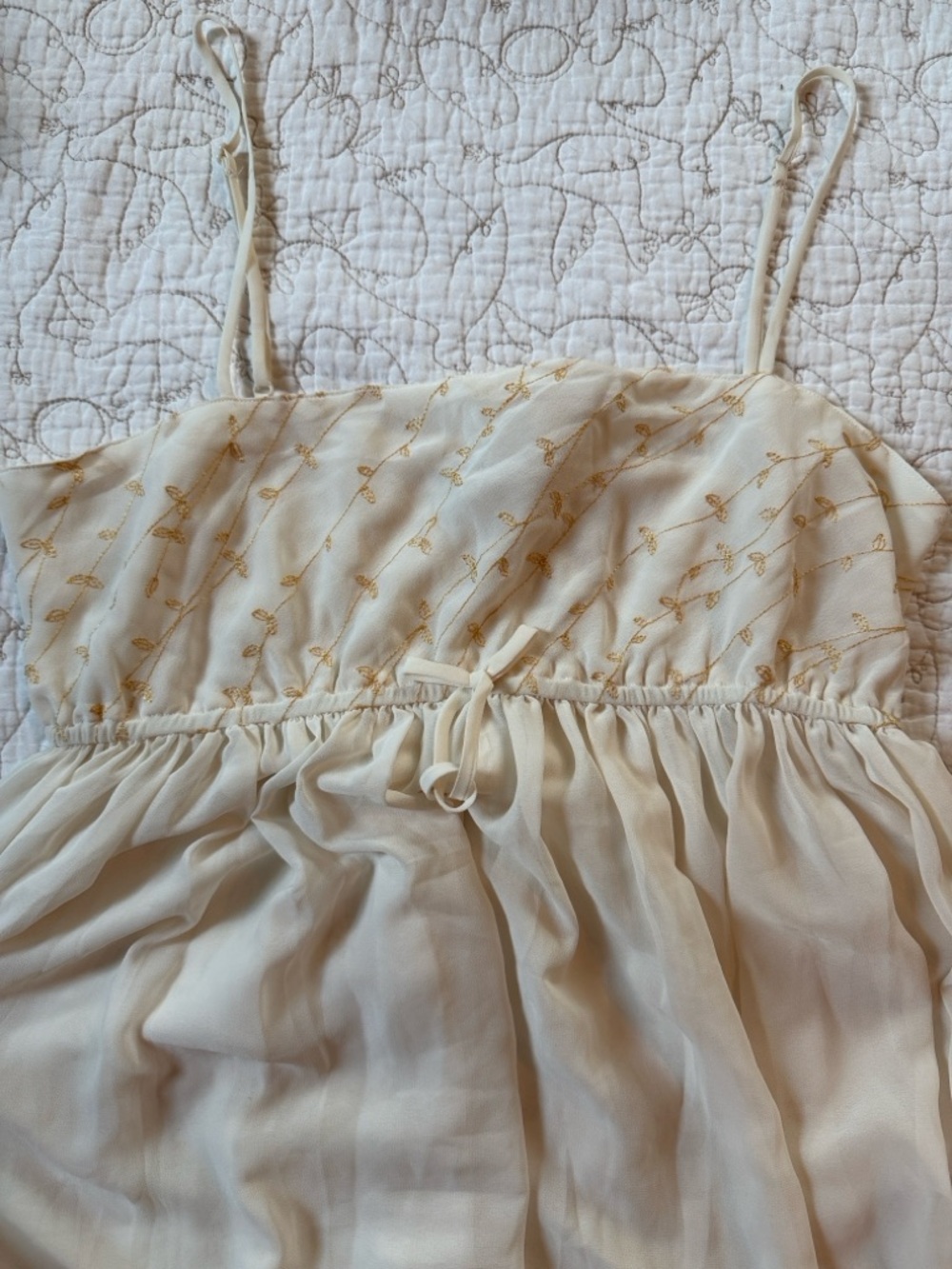 Victoria's Secret Cream Top with Gold Accent